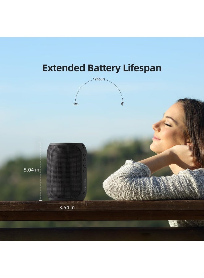 Bluetooth Speaker for Kid, Speakers Bluetooth Wireless, S32pro 15W Outdoor Portable Speaker, BT5.2/ USB/TF/AUX, Loud Stereo Sound, Dual Pairing, for Home Party Pool Beach - Black - Image 3