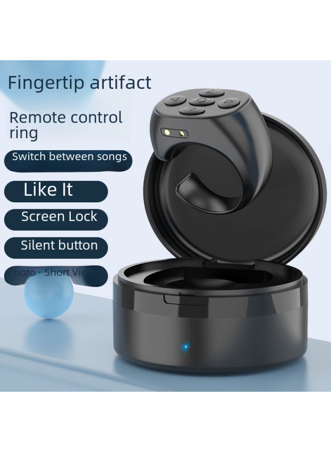 Mobile Phone Bluetooth Remote Control With Charging Bin Camera Controller Self-timer Artifact Tremolo Ring Ring Remote Control-Color:Cloudy And Noble Black  - Image 3