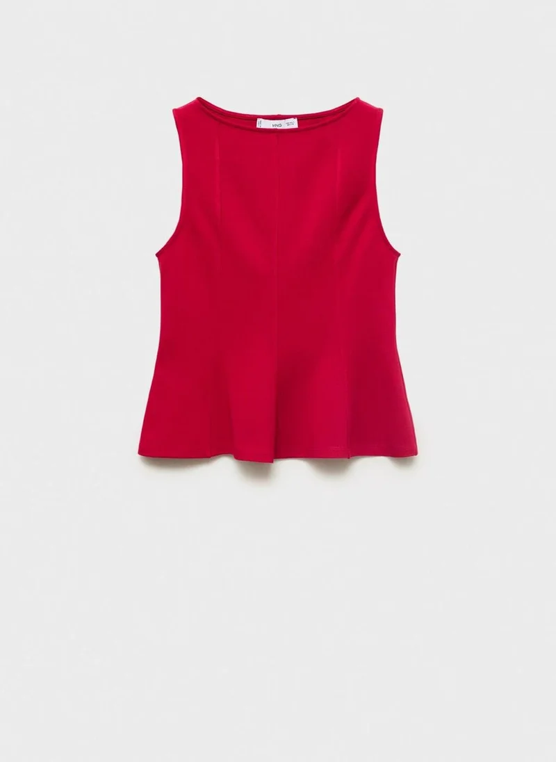 MANGO Peplum Top With Seam Detail