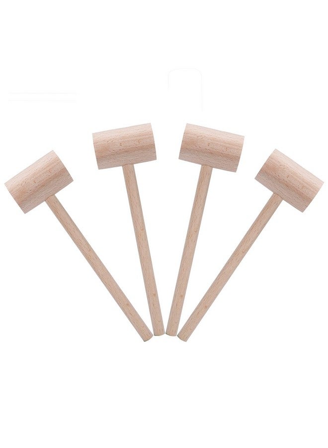 Mihey Wood Crab Mallets Seafood Shellfish Lobster Cracker Hardwood Natural Hammers, Set of 4 - Image 1