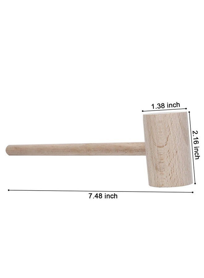 Mihey Wood Crab Mallets Seafood Shellfish Lobster Cracker Hardwood Natural Hammers, Set of 4 - Image 3
