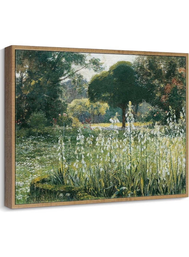 Pinetree Art Framed Canvas Wall Art Living Room Decor, Vintage landscape Painting Wall Art Small Prints Artwork Farmhouse Bedroom Bathroom Decor 12" x 16" - Image 1