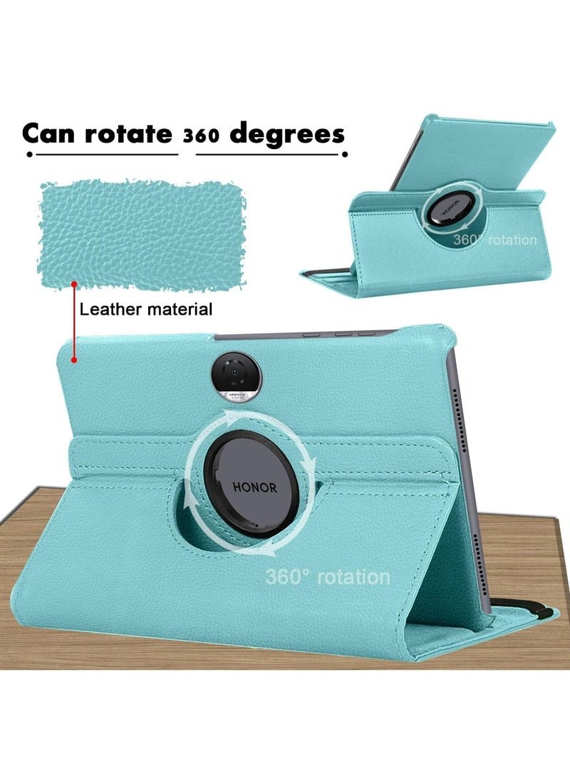 Case Compatible with Honor Pad 9 12.1 Inch Tablet, PU Leather Case 360° Rotatable Multi-Angle Protection Stand Protective Case for Honor Pad 9 (Light Blue)