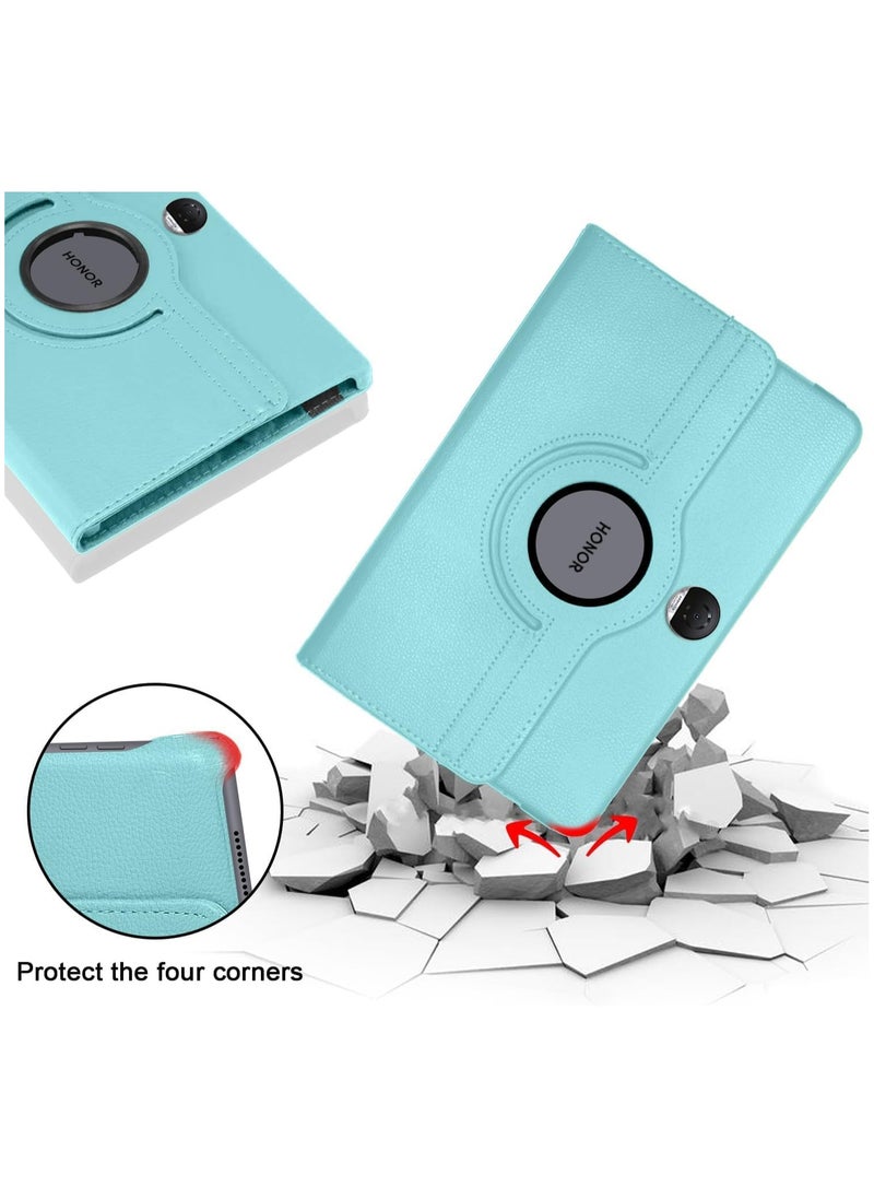 Case Compatible with Honor Pad 9 12.1 Inch Tablet, PU Leather Case 360° Rotatable Multi-Angle Protection Stand Protective Case for Honor Pad 9 (Light Blue)