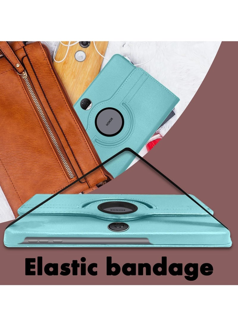 Case Compatible with Honor Pad 9 12.1 Inch Tablet, PU Leather Case 360° Rotatable Multi-Angle Protection Stand Protective Case for Honor Pad 9 (Light Blue)