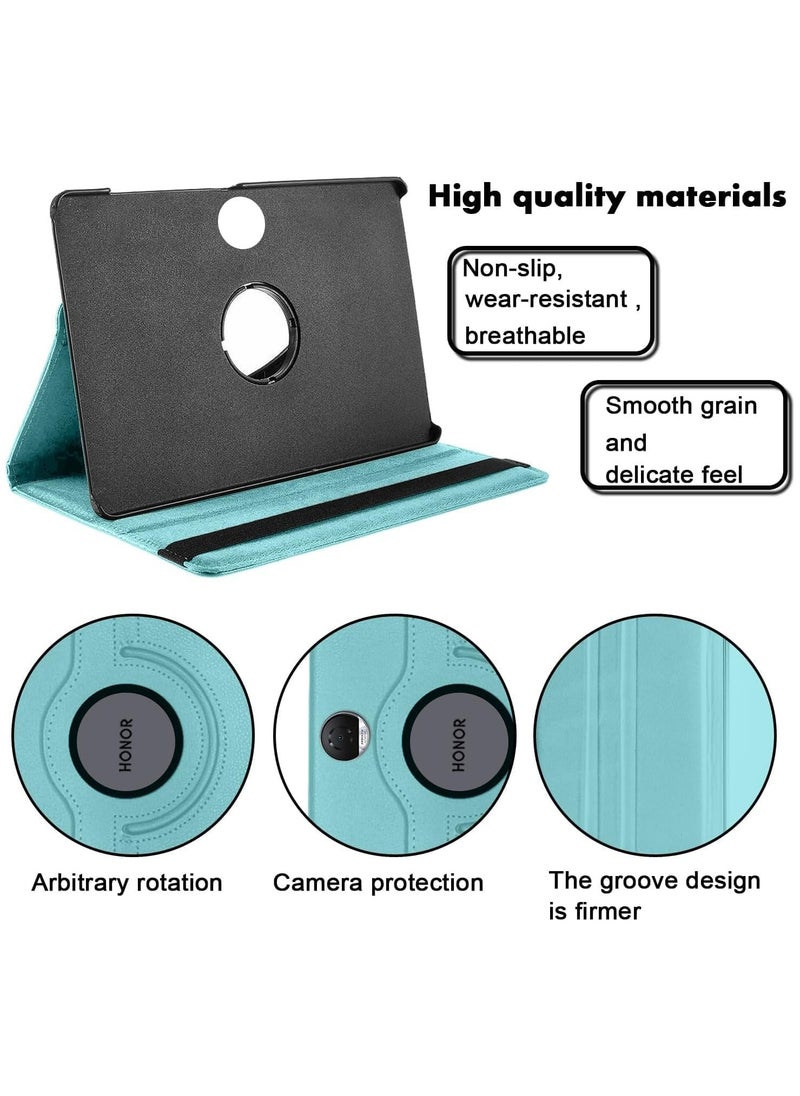 Case Compatible with Honor Pad 9 12.1 Inch Tablet, PU Leather Case 360° Rotatable Multi-Angle Protection Stand Protective Case for Honor Pad 9 (Light Blue)