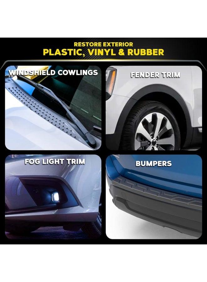 Nora Combo 2 pcs NORA Plastic Restorer N-258 (500ml) Restores Faded Plastic, Vinyl & Rubber UV Protection & Long-Lasting Shine For Bumpers, Trims, Mirrors & Exterior Panels Car Detailing Spray Polish - Image 3