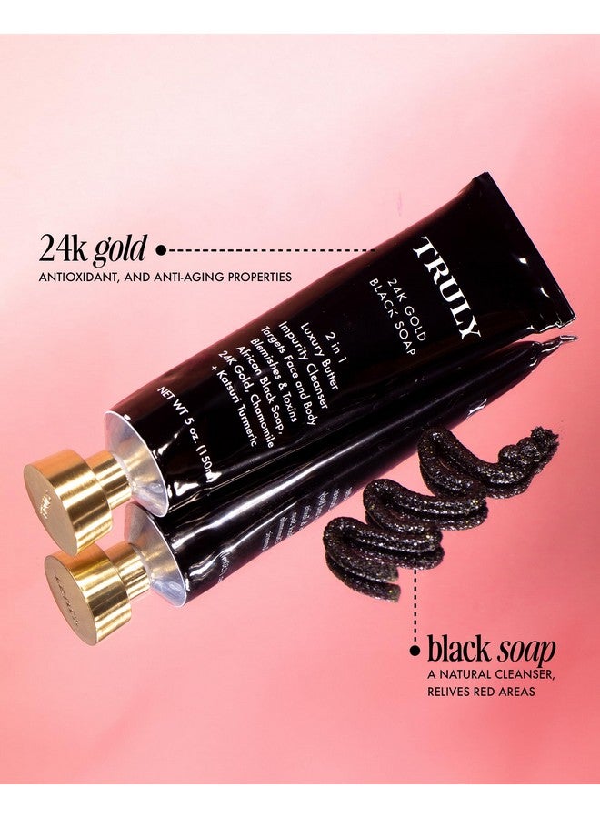 Truly Beauty 24K Gold Black Soap For Face And Body With Chamomile And Turmericafrican Black Soap For Acne Hyperpigmentation & Signs Of Aging5Oz - Image 2