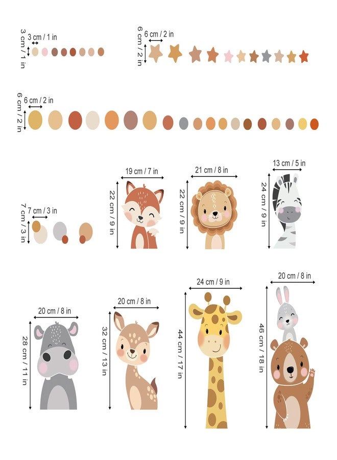 wondever Forest Animal Wall Stickers Giraffe Bear Deer Lion Polka Dot Peel and Stick Wall Art Decals for Baby Nursery Kids Bedroom Playroom - Image 4