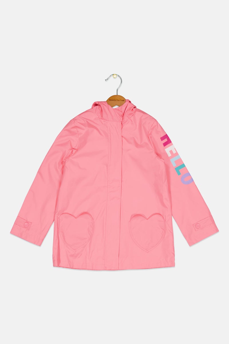 carter's Kids Girls Graphic Print Rain Jacket, Pink - Image 1