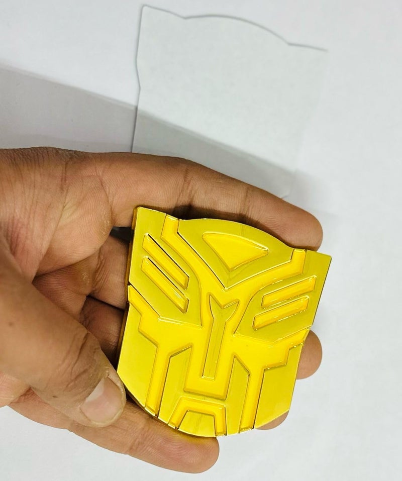 AUTO MT Emblems for Car & Bike Metal Lo.go and Grill Me.tal Lo.go, Auto Accessories for Car Emblem 3D Badge Auto Racing Sport Sticker Grand Tourer Decal. (Small Golden TRANSFORMERR Logo) - Image 3