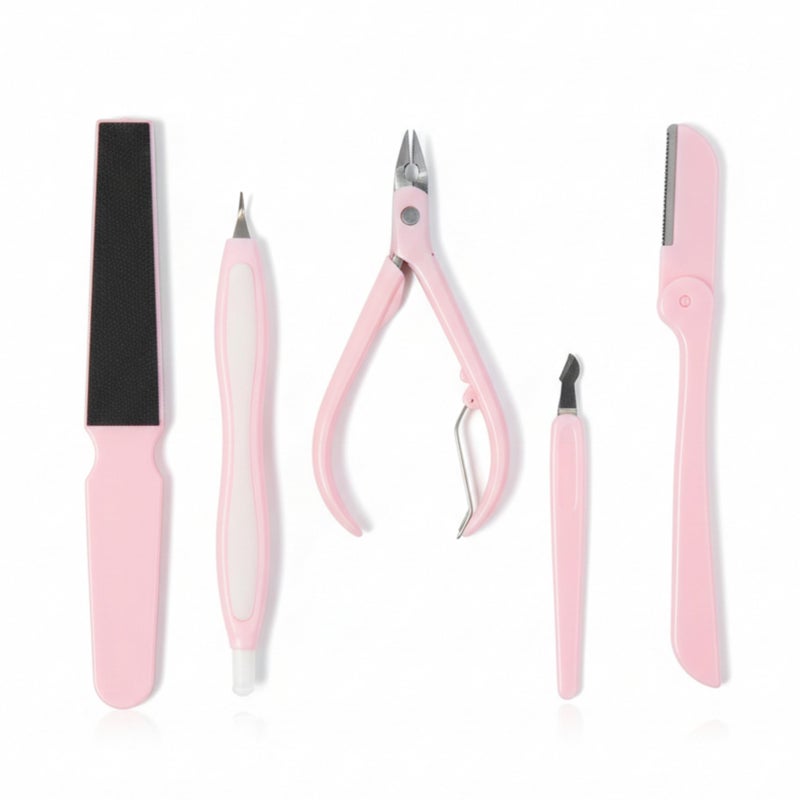 Stainless Callus Removers Set Foot File Pedicure Tools Kit for Feet Nail Clippers Set Fingernail Clipper Toenail Clipper Nail Care Tool with Travel Case for Men Women 5pcs