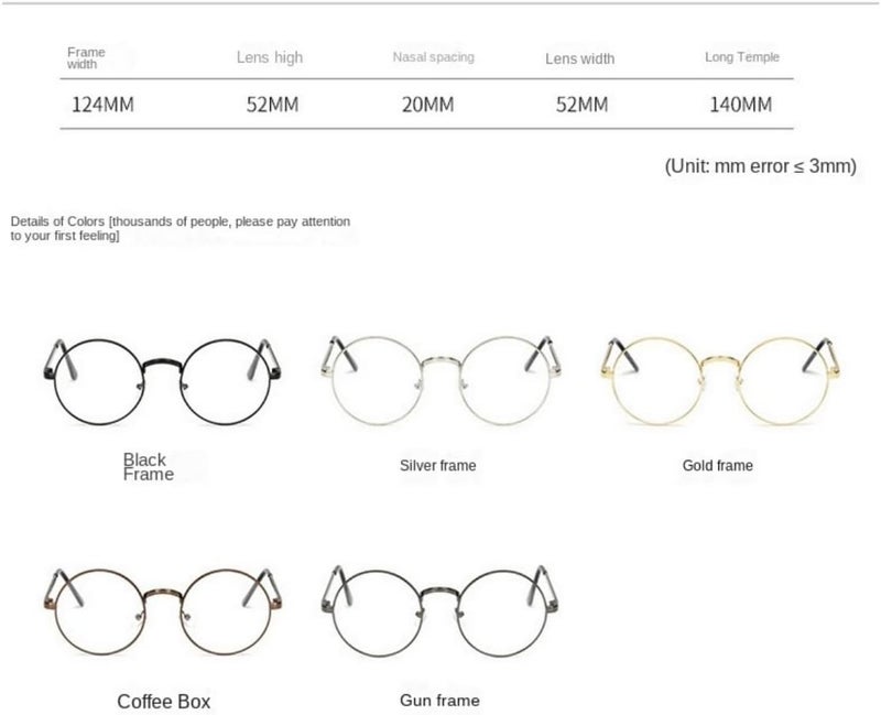Lovef Large Oversized Metal Frame Clear Lens Round Circle Vintage Eye Glasses 5.4 * 2inch - Image 5