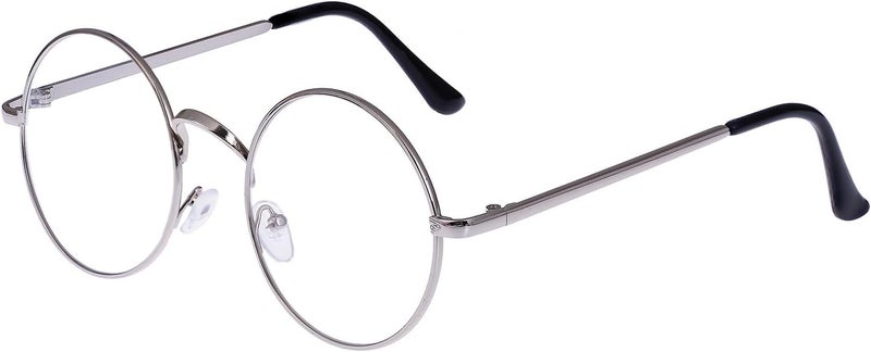 Lovef Large Oversized Metal Frame Clear Lens Round Circle Vintage Eye Glasses 5.4 * 2inch - Image 1