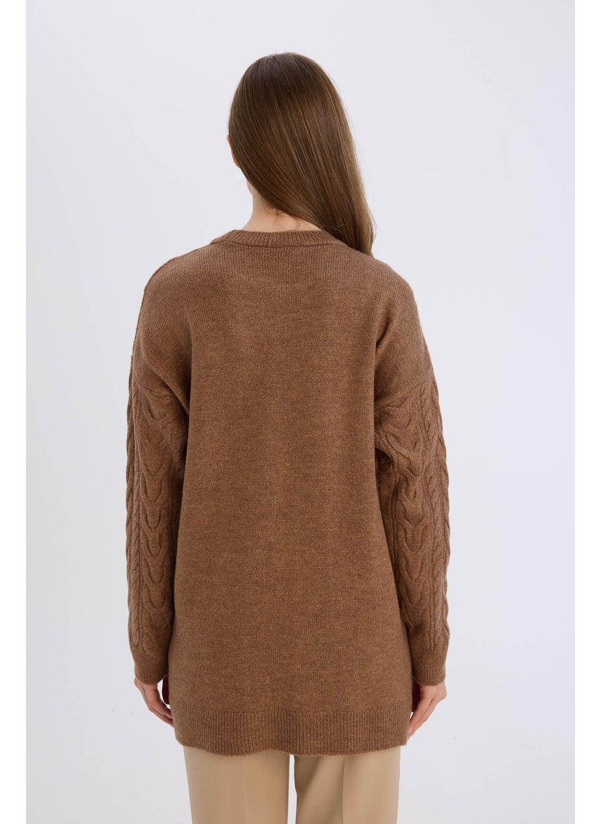 DeFacto - Woman Regular Fit Patterned Knitted Pullover Tunic - Image 1