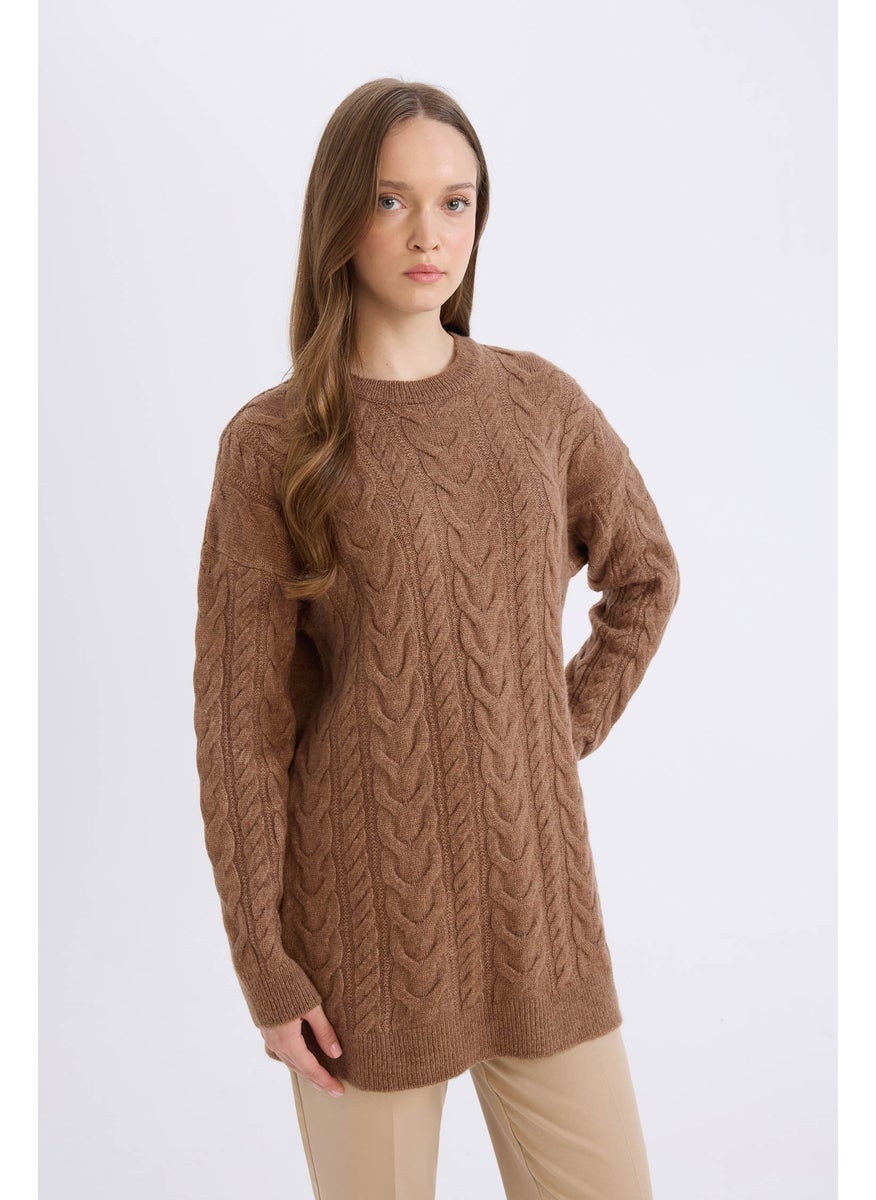 DeFacto - Woman Regular Fit Patterned Knitted Pullover Tunic - Image 1