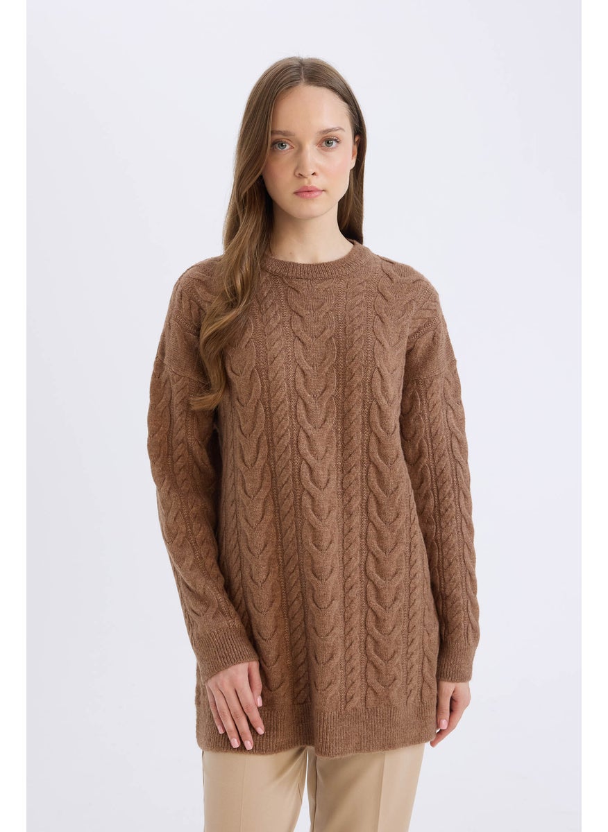 DeFacto - Woman Regular Fit Patterned Knitted Pullover Tunic - Image 1