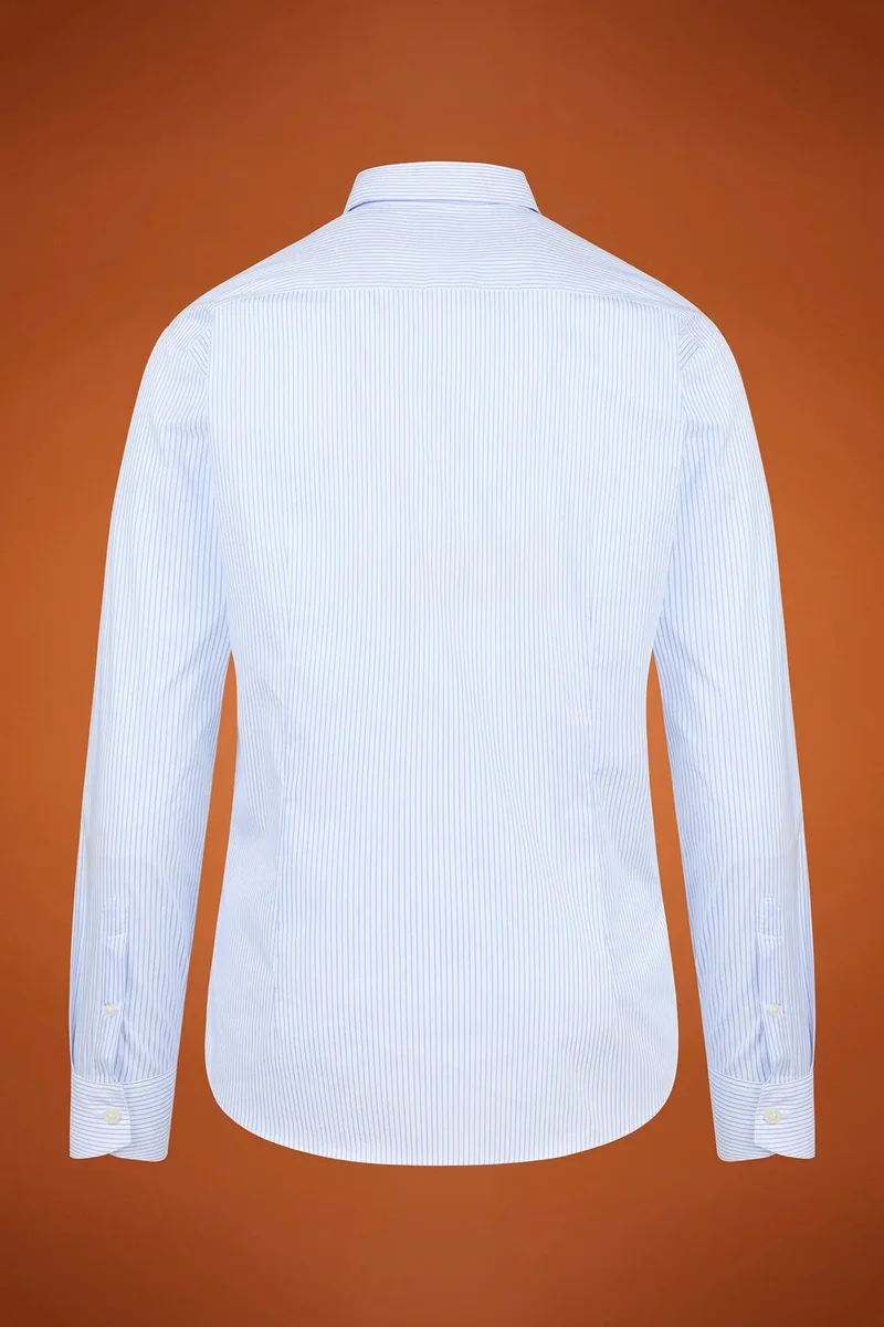 Doppelganger Multicolour Men's regular fit classic shirt in yarn-dyed technical fabric with a classic collar - White/LT Sky for Men | Best Price UAE