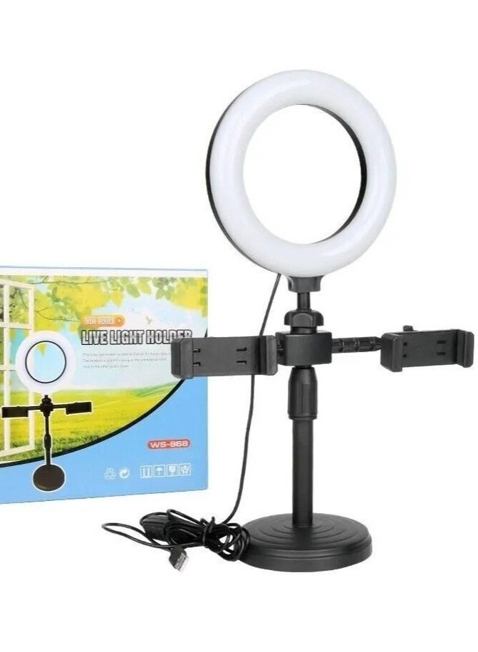 "Professional Live Light Holder Stand with Adjustable Height and 360° Rotation, Perfect for Live Streaming, Video Recording, and Photography" - Image 3