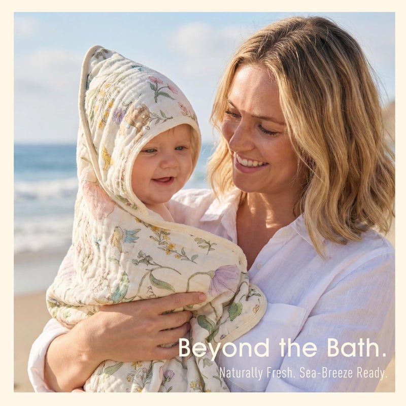 HardNok Ultra-Soft Muslin Baby Towel - 32 x 32 Inches, Ideal for Bath & Beach, Suitable for Both Boys & Girls from Newborns to Toddlers - Image 5