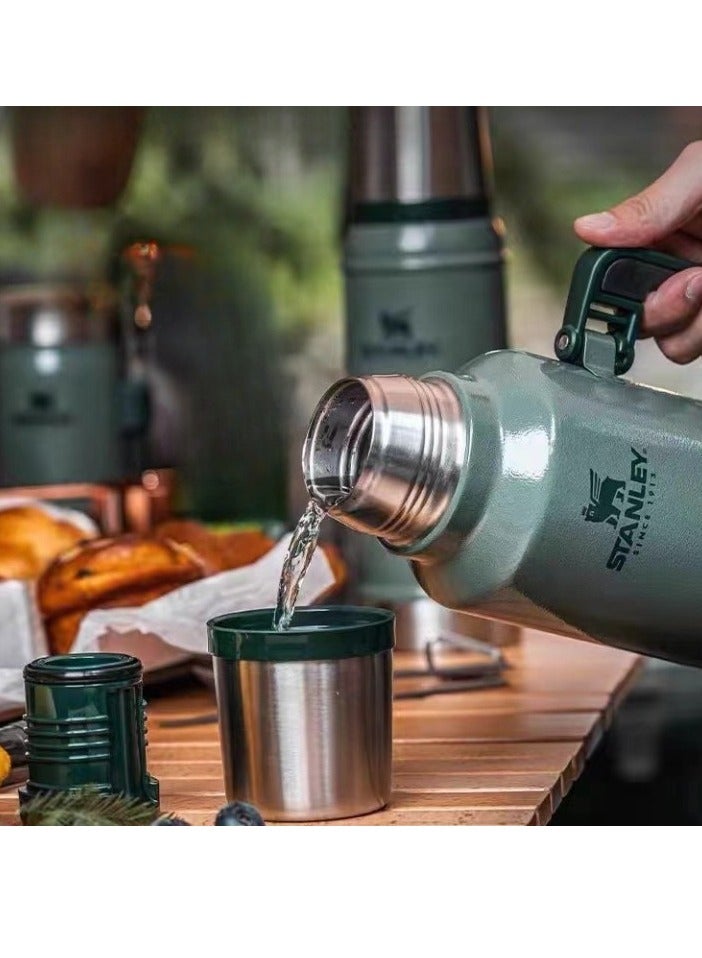 Stanley Classic Vacuum Bottle, Wide Mouth Leak Proof Insulated Stainless Steel Thermos, Dishwasher Safe Vacuum Tumbler, Portable Insulated Cup For Water, Coffee, Tea, (1pc, Green) - Image 2