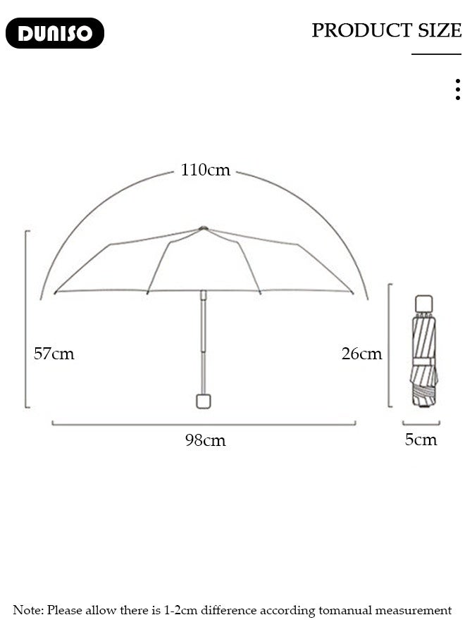 DUNISO Elegant Compact Folding Umbrella Double-sided Printed Oil Painting Floral Umbrellas Windproof Sun-Shade 3 Fold Umbrella with Portable Handbag for Travel Outdoor UV Protection Sun and Rain  - Image 2