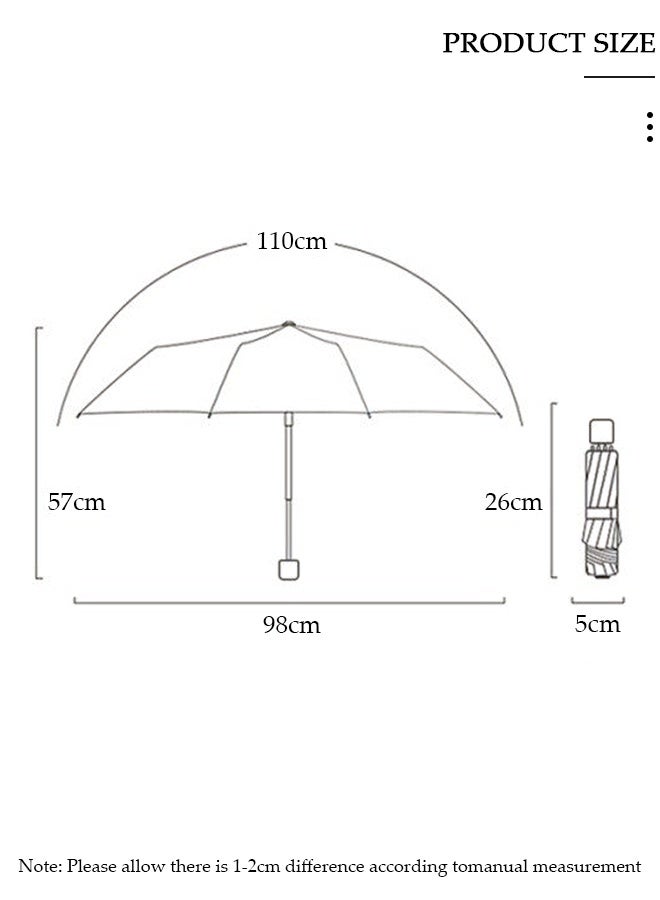 DUNISO Elegant Compact Folding Umbrella Double-sided Printed Oil Painting Floral Umbrellas Windproof Sun-Shade 3 Fold Umbrella with Portable Handbag for Travel Outdoor UV Protection Sun and Rain - Image 2