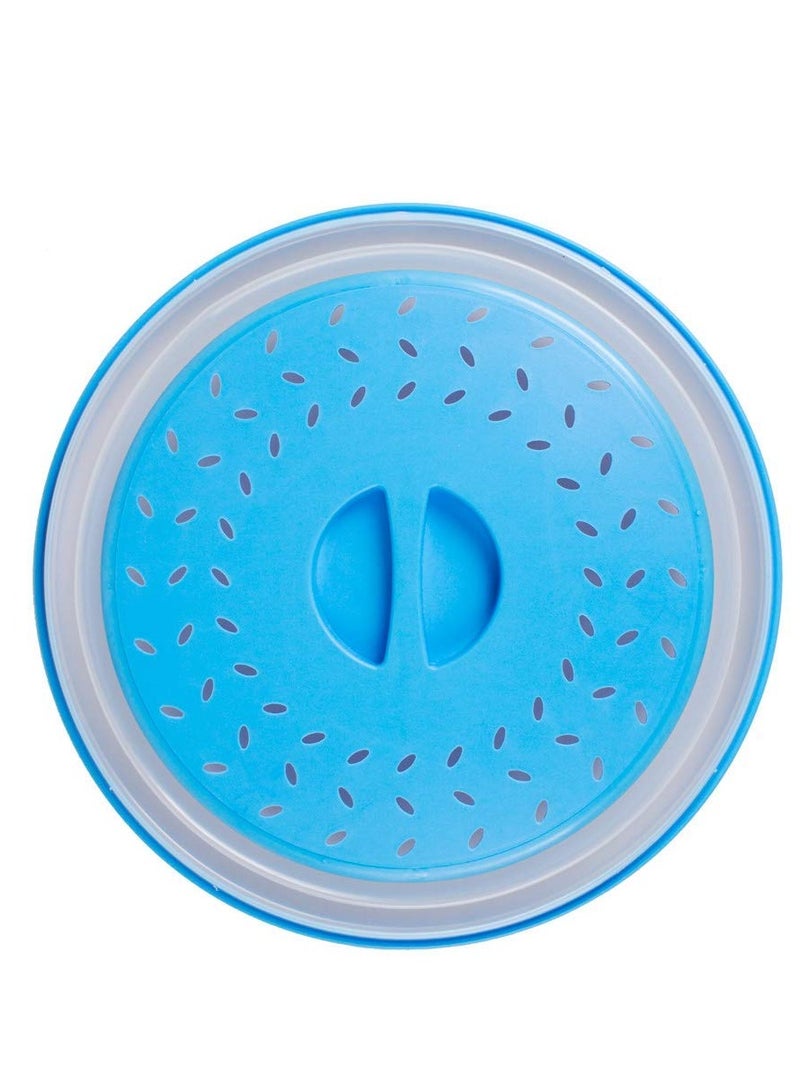 Barakah [عبوة 2] غطاء ميكروويف مضاد للتناثر قابل للطي مع مقبض سهل الاستخدام، آمن في غسالة الصحون، سيليكون وبلاستيك خالي من BPA، 10.5 بوصة دائري - Image 4