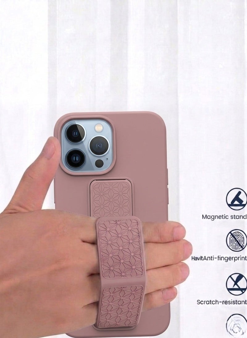 iPhone 16 Pro Max Silicone Case with Grip Strap & Kickstand Soft Design Cover For iPhone 16 Pro Max Vertical & Horizontal Stand Full Camera Protection Case For iPhone 16 Pro Max 6.9-inch - Image 3