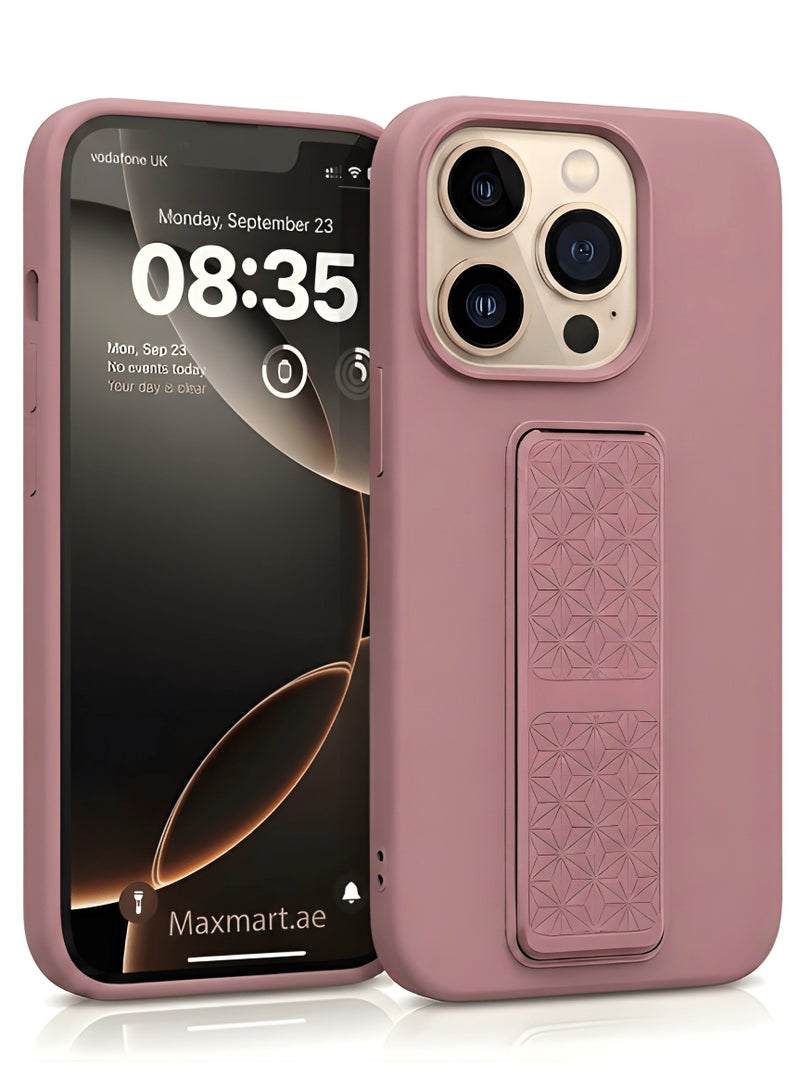 iPhone 16 Pro Max Silicone Case with Grip Strap & Kickstand Soft Design Cover For iPhone 16 Pro Max Vertical & Horizontal Stand Full Camera Protection Case For iPhone 16 Pro Max 6.9-inch - Image 1