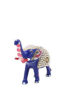 Antique Museum Handmade Hand Painted Elephant with carving Work 6 Inch  - Image 2