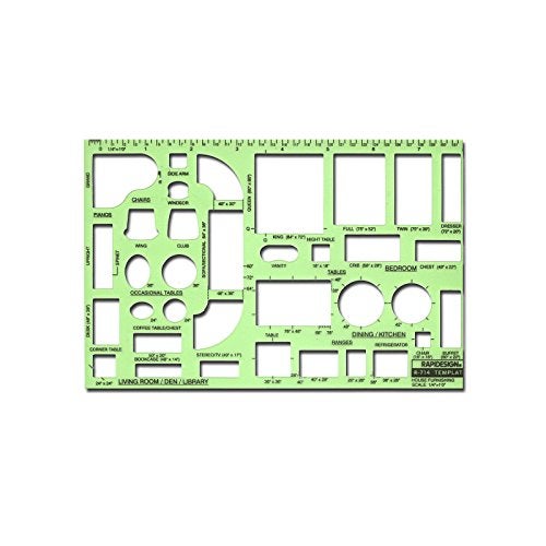RAPIDESIGN قالب أثاث المنزل من رابيد ديزاين، مقياس 1/8 بوصة = 1 قدم، 1 قطعة (R714A) - Image 2