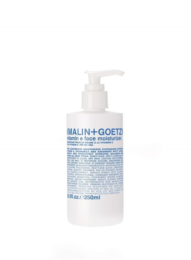 MALIN + GOETZ Vitamin E Face Moisturizer – hydrating, balancing, nourishing, face lotion for dry sensitive skin. multi-taksing, after shave, makeup primer, unisex cruelty free, vegan, 8.5 Fl Oz - Image 1