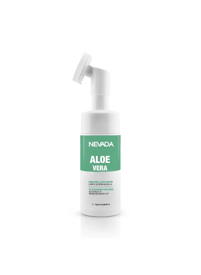 Nevada Aloe Vera Foaming Facial Cleanser with Silicone Brush 120ml