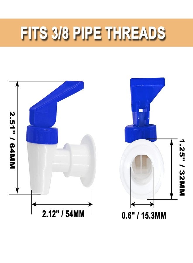 LifCratms 2Pcs Replacement Cooler Faucet, 2 Blue Internal Thread Plastic Spigot Water Dispenser Tap Set for Water Cooler Dispenser Water Bucket - Image 3