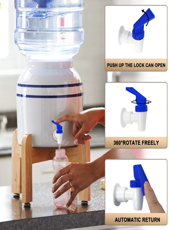 LifCratms 2Pcs Replacement Cooler Faucet, 2 Blue Internal Thread Plastic Spigot Water Dispenser Tap Set for Water Cooler Dispenser Water Bucket - Image 5