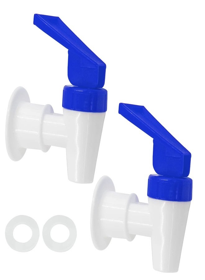 LifCratms 2Pcs Replacement Cooler Faucet, 2 Blue Internal Thread Plastic Spigot Water Dispenser Tap Set for Water Cooler Dispenser Water Bucket - Image 1