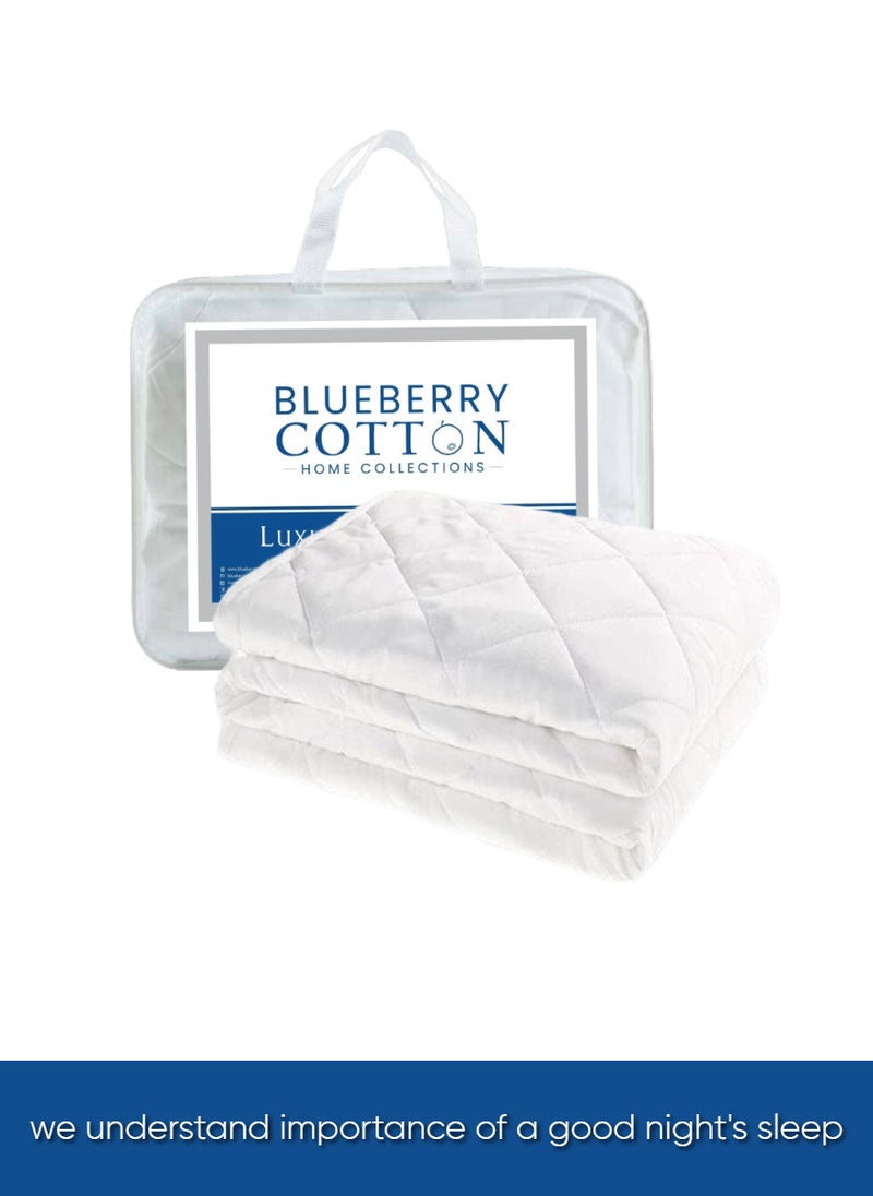 Blueberry - Quilted Mattress Protector 200TC Top With Non Woven Interlining and 4 Corner Elastic 200x200cm - Image 1