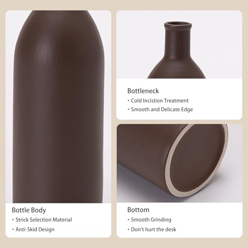 OLACHIKKO Neutral Ceramic Vase Set – 5 Matte Earth-Tone Vases for Japandi, Scandinavian, or Minimalist Home Decor, Table, Entryway, Shelf & Mantel Styling - Image 4