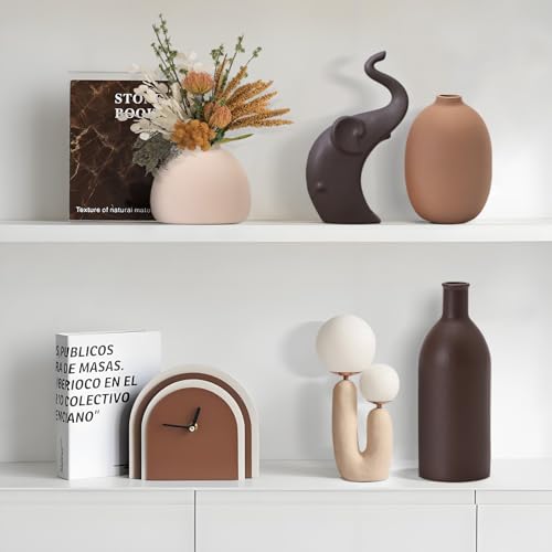 OLACHIKKO Neutral Ceramic Vase Set – 5 Matte Earth-Tone Vases for Japandi, Scandinavian, or Minimalist Home Decor, Table, Entryway, Shelf & Mantel Styling - Image 5
