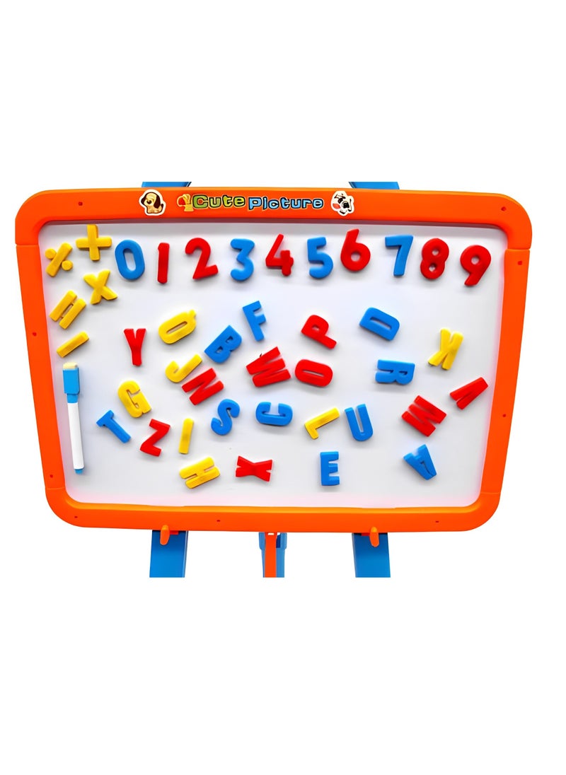 Generic - 3 in 1 Dry Erase White Board Magnetic Board and Chalkboard Art Activity Drawing for Artist with Learning Magnetic Alphabet and Numbers Chalk and Eraser - Image 1