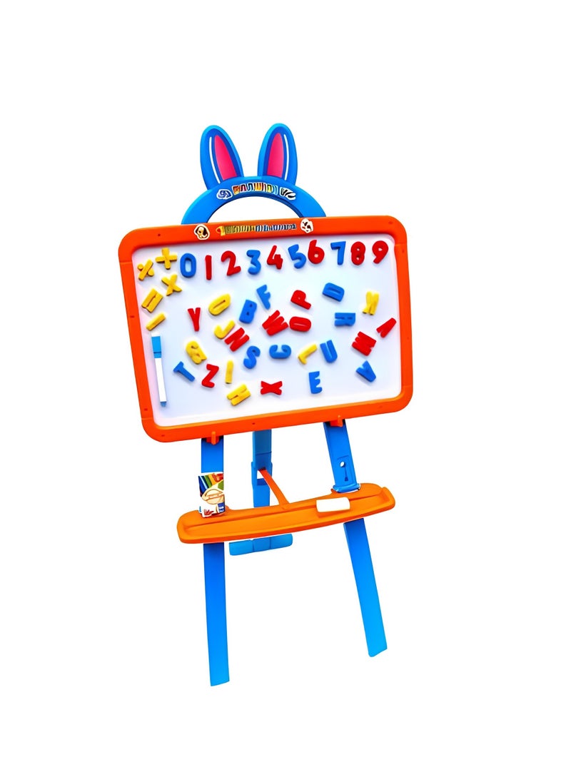 Generic - 3 in 1 Dry Erase White Board Magnetic Board and Chalkboard Art Activity Drawing for Artist with Learning Magnetic Alphabet and Numbers Chalk and Eraser - Image 1