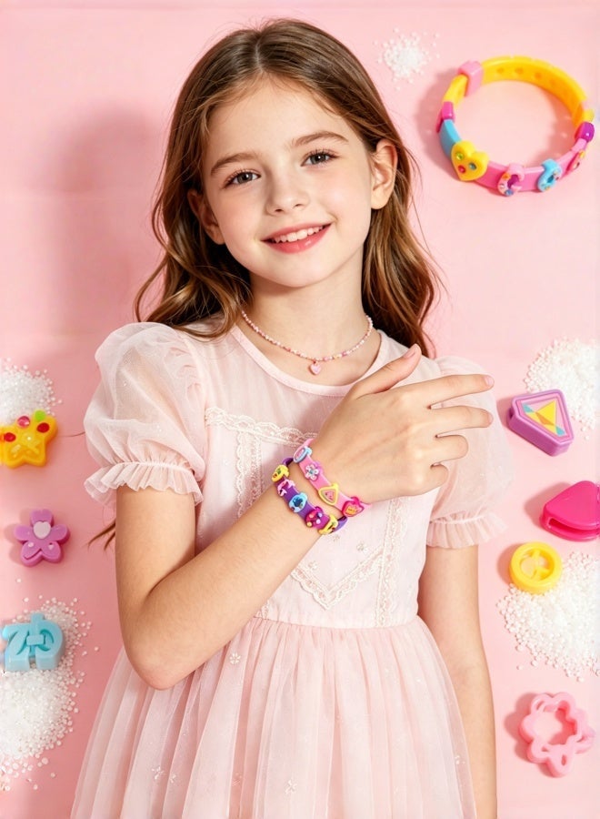 2 Pack Kids DIY Bracelet Making Kit,192+ Beads Charms Jewelry Craft Set with 8 Bands,Educational Creative Toy for Girls,Ideal for Birthday Gift,Party Activity,Party Favor and Handmade Fun - Image 2