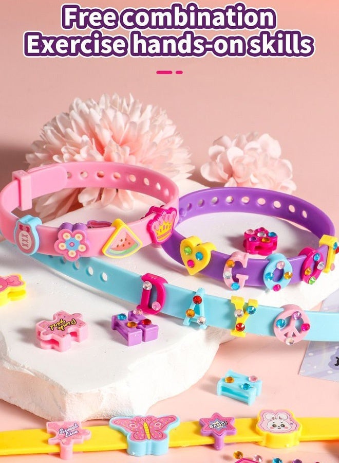 2 Pack Kids DIY Bracelet Making Kit,192+ Beads Charms Jewelry Craft Set with 8 Bands,Educational Creative Toy for Girls,Ideal for Birthday Gift,Party Activity,Party Favor and Handmade Fun - Image 4