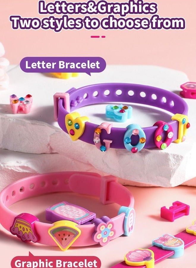 2 Pack Kids DIY Bracelet Making Kit,192+ Beads Charms Jewelry Craft Set with 8 Bands,Educational Creative Toy for Girls,Ideal for Birthday Gift,Party Activity,Party Favor and Handmade Fun - Image 5