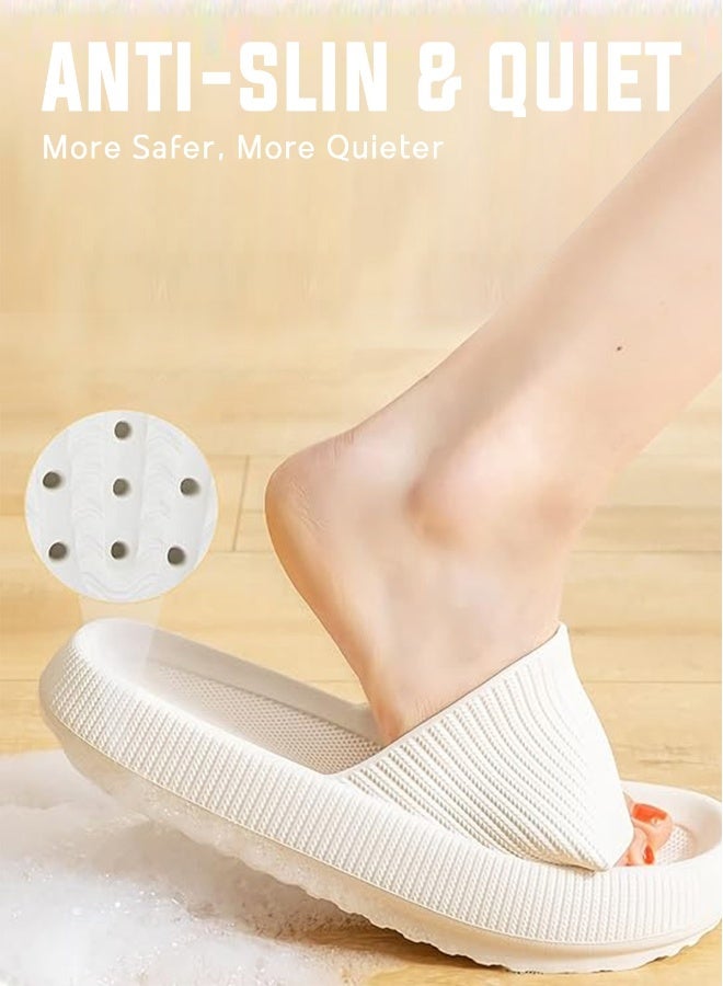 Pillow Slippers Soft Shower Slippers for Women and Men Non Slip Quick Drying Shower Slides Bathroom Sandals with Ultra Cushion and Thick Sole - Image 2