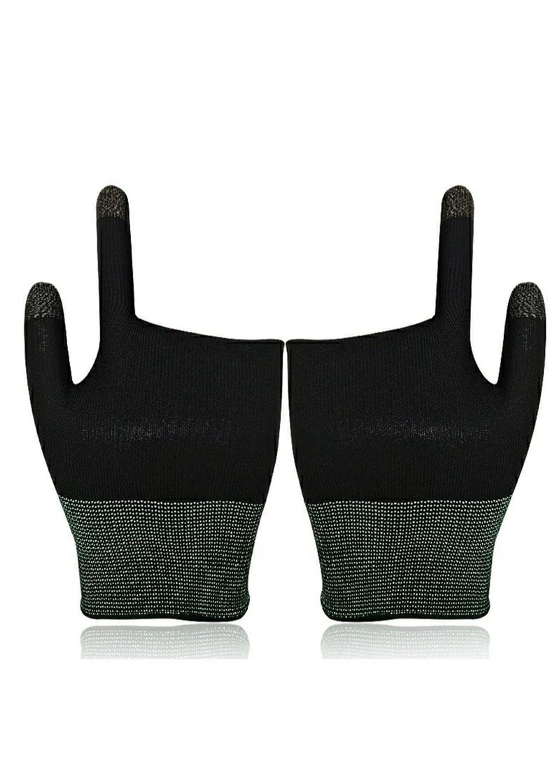 Captaintech E-Sports Gaming Gloves Finger Sleeves Anti-Sweat Breathable Thumb for Highly Sensitive Nano-Silver Fiber Material and Nylon PUBG Mobile Phone Games Accessories (Black)  - Image 5
