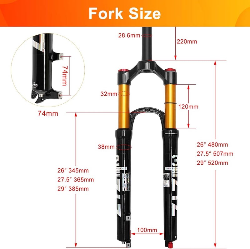 ZTZ 【UK STOCK】Magnesium Alloy Mountain Front Fork Air Pressure Shock Absorber Fork Fork Bicycle Accessories 29 Lock out - Image 3