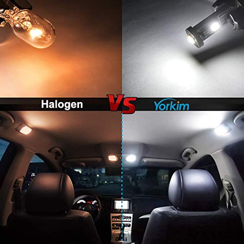 Yorkim لمبة يوركيم 194 LED كانبوس بيضاء خالية من الأخطاء 3-SMD 2835 شريحة، T10 LED داخلية لسيارة ضوء القبة، خريطة، باب، ضوء الترخيص، صندوق الأمتعة مع مقابس 194 168 W5W 2825 عبوة من 10 - Image 3