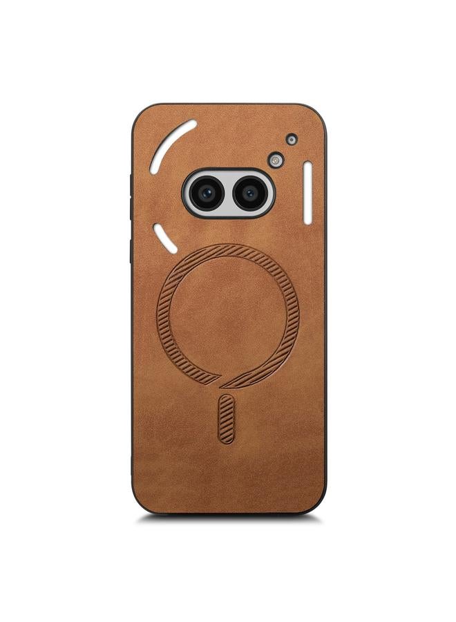 S-TOP Case For Nothing Phone 2a Solid Color Retro Magsafe PU Back Cover Phone Case - Image 3